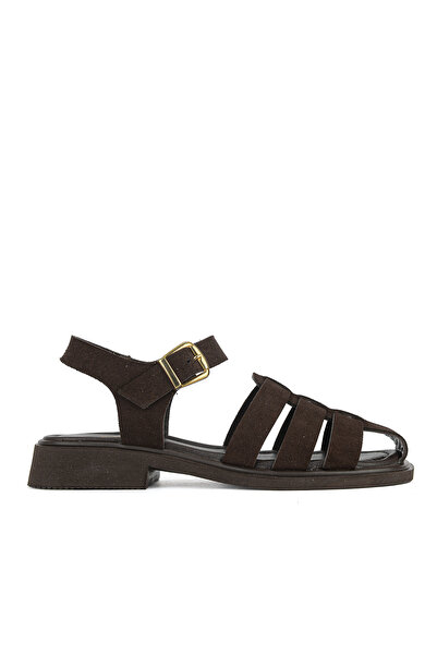 Ziya , Women's Genuine Leather Sandals 1611061Z7004 Brown