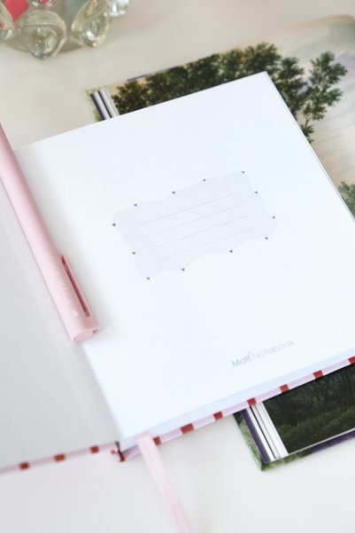Matt Notebook دفتر ملاحظات مربع غير مؤرخ مقاس 15×15 سم، مخطط ومزخرف بالفطر