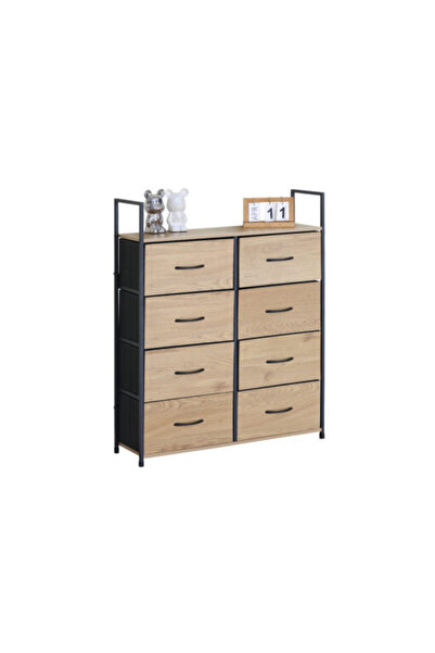 Target Home Μεταλλοξύλινη συρταριέρα Metalwood-80 με 8 συρτάρια από ξύλο δρυό...
