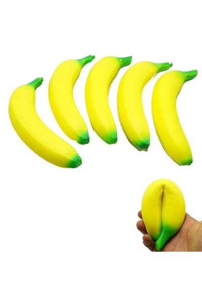 Mag Ayla Jucărie Squishy Banană Jumbo, Antistres, cu revenire lentă, fruct de stoarcere