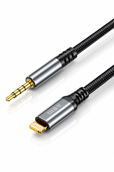 JINGHUA Lightning - 3.5mm AUX Ses Kablosu 1.5 Metre, TRRS 4 Kutuplu Mikrofon ...