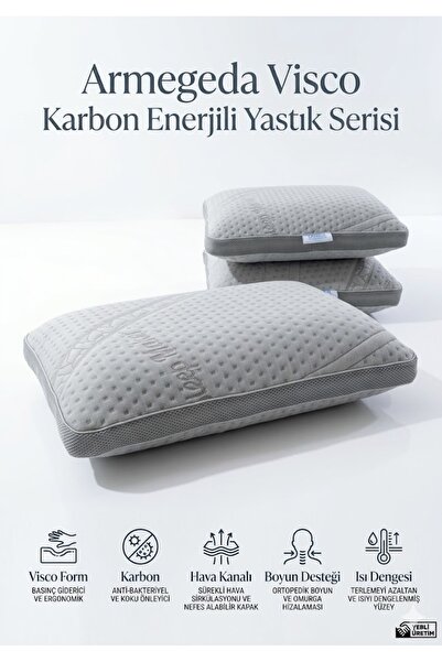 ViscoPure KARBON Visco Ortopedik Yastık – Ergonomik Uyku Konforu-Işık Enerjili