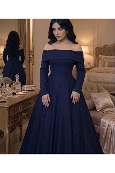 ADY-STYLE Navy Blue Dress with Tail