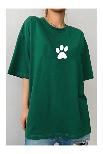 classy moda Άνετη εφαρμογή, Oversize, Μίνιμαλ μπλούζα με στάμπα μπροστά, κοντ...