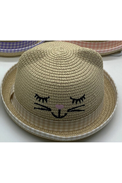 Kitti Straw Girl's Hat 1-4 Years Y26700-01 Beige