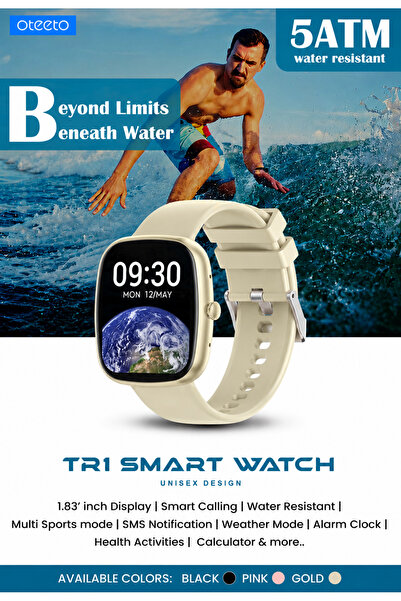 OTEETO TR1 Smart Watch – 1.83" HD Display, Smart Calling, 5ATM Water Resistan...