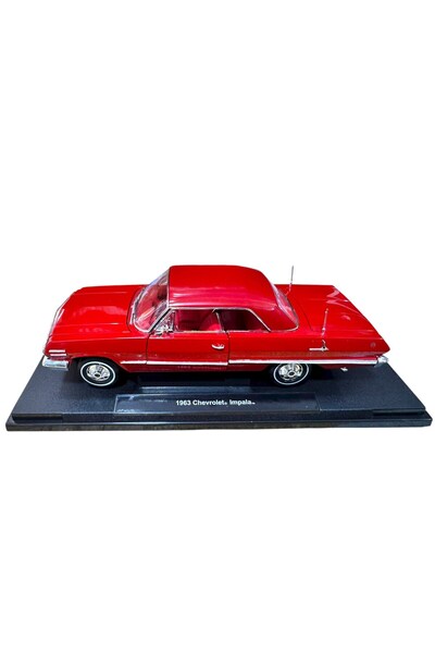 WELLY 19865 1 18 1963 Chevrolet Impala KIRMIZI