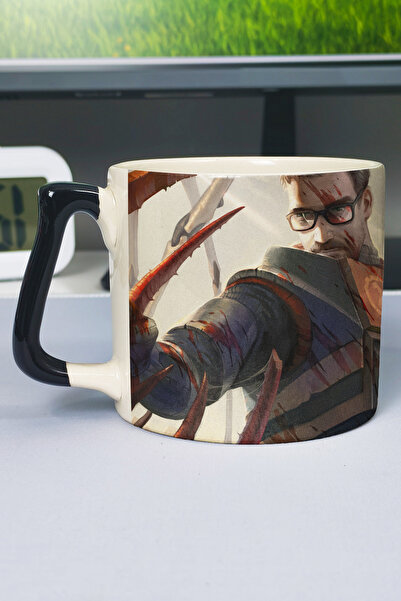 ZipZap Half Life Printed Ceramic Luxury Mug (1 Piece) Special Black Handle Wa...