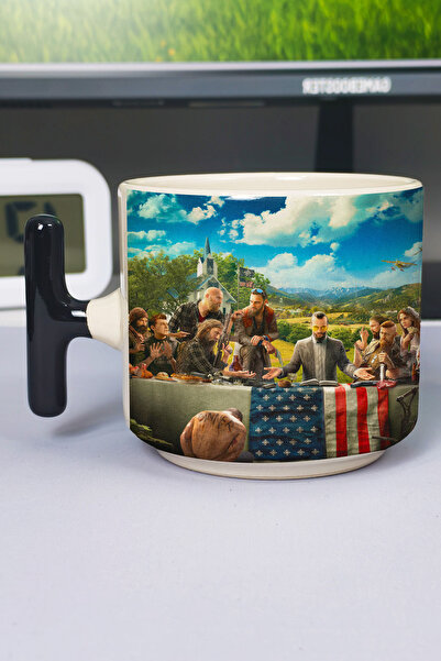 ZipZap Far Cry Printed Ceramic Luxury Mug (1 Piece) T-Shaped Special Black Ha...