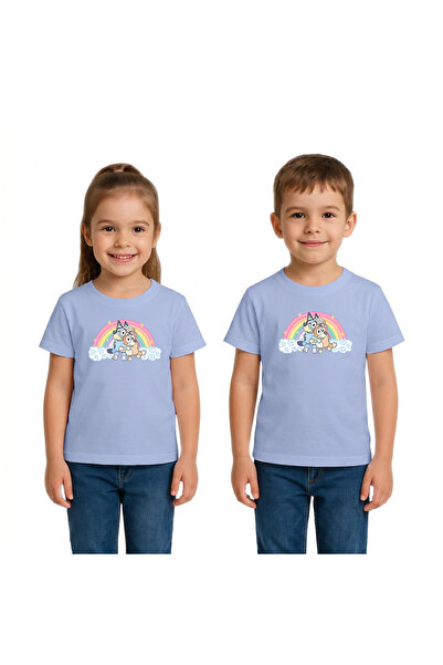 URBANTRENDSTORE Bluey Rainbow prilagođeni dizajn unisex majica za devojčice i...