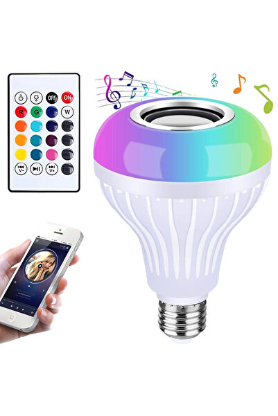 Ayawaska Bec LED inteligent RGB cu difuzor Bluetooth, 12 culori, telecomanda,...