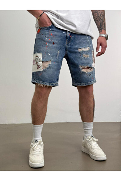 2Y PREMIUM Denim SHORTS GRAFFITI STREETWEAR – BLUE EDITION PSAS218(3347)