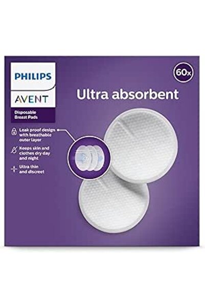 Philips وسادات الثدي القابلة للتصريف من AVENT، 60 قطعة، SCF254/61: 7708