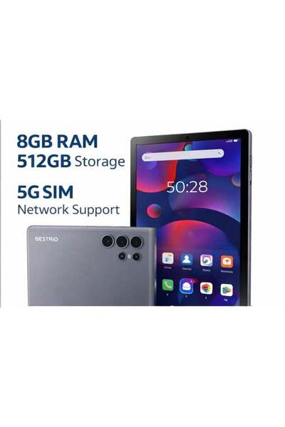 Bestrio S10 Tablet Android 10.1 inch - 8GB RAM, 512GB Storage, 5G Chip, Octa-Core Processor, Android 13