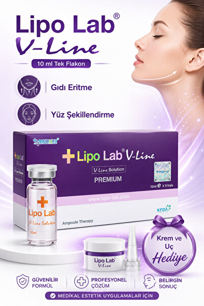 LİPOLAB V-line Gıdı eritme yüz şekillendirme 10 ml tek flakon krem ve uç hediye