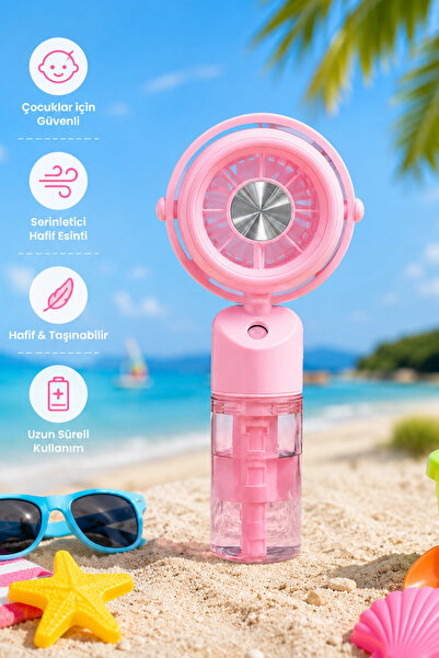 Blackbird Game Center Glr K09 Pembe Şarjlı Sulu Mini Vantilatör 3 Kademeli Ta...