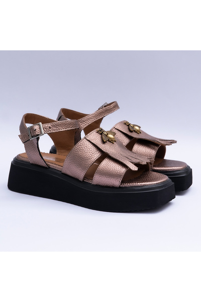 VAGAM Women's Sandals Made of Natural Leather Pink