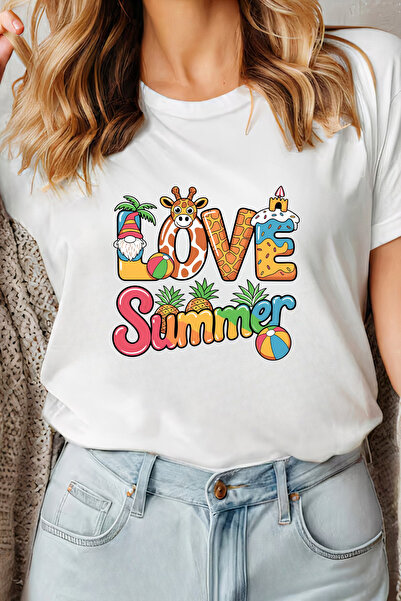 Sarah's Boutique Women's T-shirt – 100% cotton – Giraffe Summer