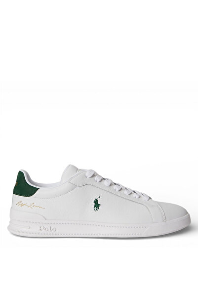 Ralph Lauren Ανδρικά αθλητικά παπούτσια με δαντέλα στο πάνω μέρος, λευκά