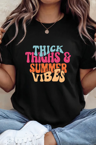 Sarah's Boutique Women's T-shirt – 100% cotton – Thick Thighs