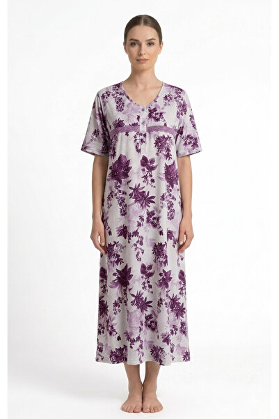 Noom Nightwear قميص نوم قصير قطن مطبع زهور