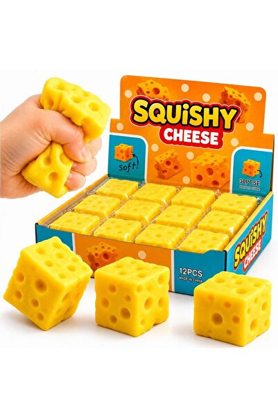 Zenorius Jucărie Squishy Cheese , Anti-Stres 6.5x6.5cm, Slow Rising, Model Br...