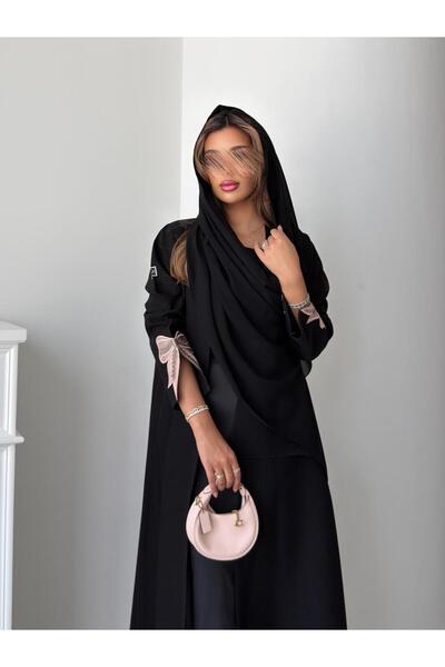 OLGA-ABAYA عباية آنيقة وعصرية من آولجا القماش منيمت مع قصة يد فيونكة بشكل حرف...