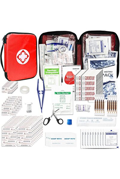 First Aid مجموعة أدوات إسعافات أولية مدمجة مكونة من 300 قطعة، مستلزمات طوارئ ...