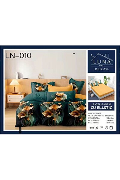 Pucioasa Finet type Duvet Cover Set 6 pieces, Floral Print, double bed, 2 people