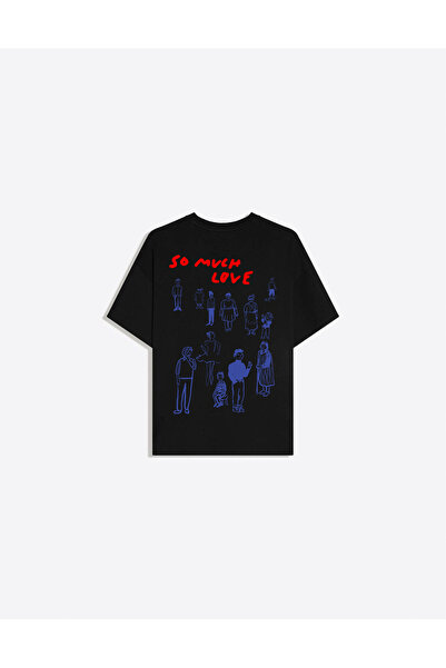 Disante Tricou pentru femei So Much Love, cu imprimeu, cu gât rotund, supradi...