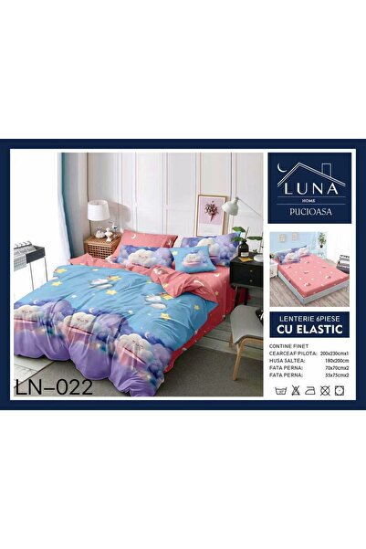 Pucioasa Finet type Duvet Cover Set 6 pieces, cloud print, double bed, 2 people