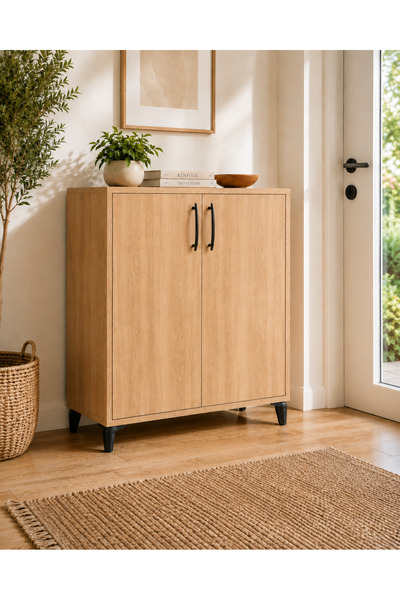 tino furniture Ebru Serisi Dekoratif Meşe Ayakkabılık 80 cm