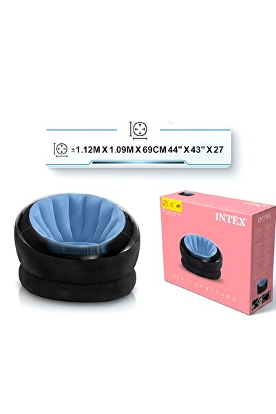 iTajir Intex Air Furniture Round Velvet Inflatable Pool Chair and Lounge Sofa...