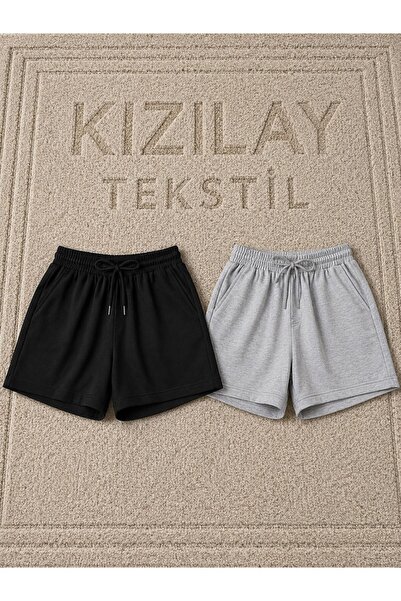 COLNY 2 ADET SİYAH GRİ ŞORT