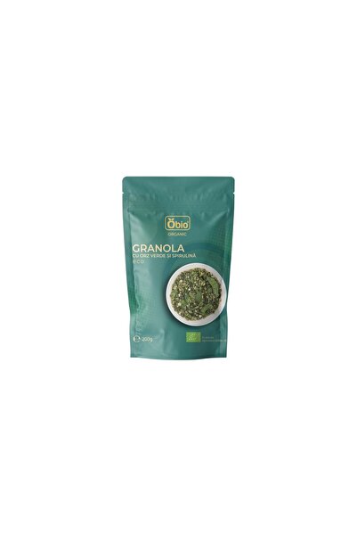 OBİO Granola organică cu orz verde și spirulină 200g