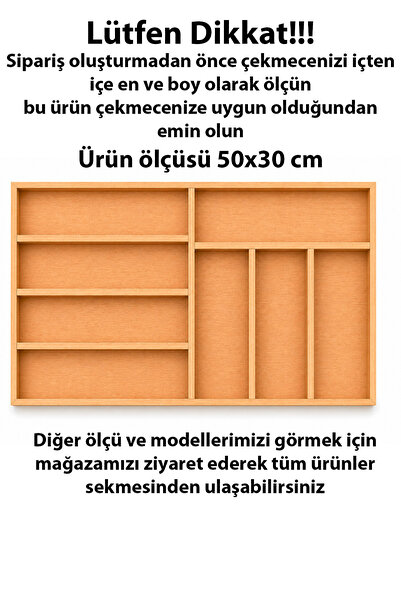 ayfiwood 50X30 cm Wooden Spoon Holder Drawer Organizer Natural Wooden Kitchen...