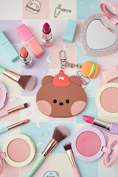 Miniso مجموعة ميني نيني المرخصة، مرآة مدمجة من بيني، مرآة مكياج مفصلة مع سلسل...