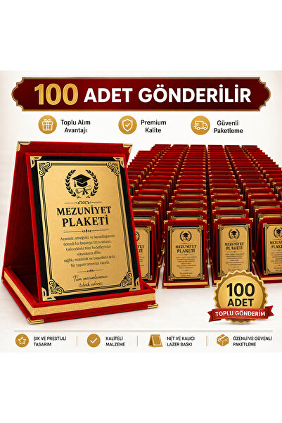 HiperAD Reklam Kadife Kutulu Altın Plaket – MEZUNİYET PLAKETİ KADİFE KUTU PLA...