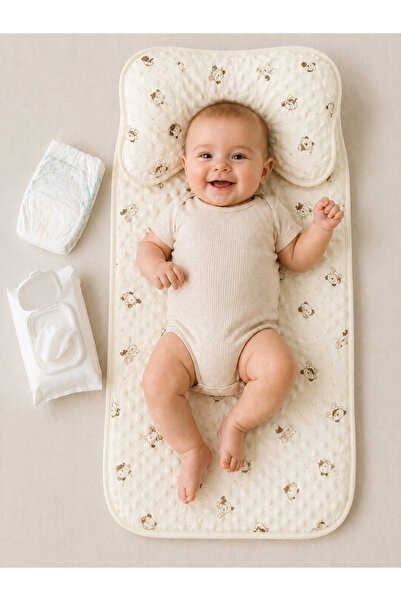 Sitilin Girl Boy Baby Ecru Chickpea Pillow with Bottom Opening Stl7214