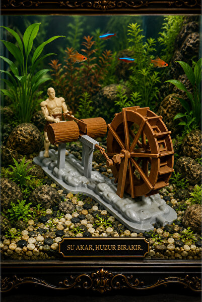URAZ 3D BASKI ATOLYEM Akvaryum Oduncu Değirmen Su Altı Oduncu (akvaryum içi)
