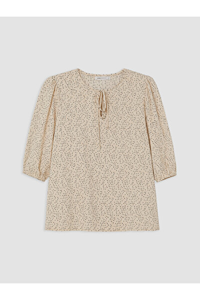 LC Waikiki Nevavm Contrast Collar Polka Dot Blouse