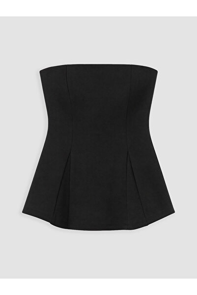 LC Waikiki Nevavm Strapless Neckline Peplum Corset Blouse with a Difference