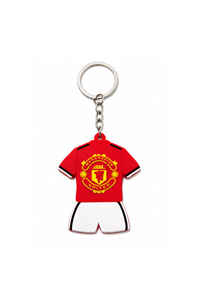 Manchester United FC Jersey Keychain PVC Fan Accessory with Raised Crest, Met...