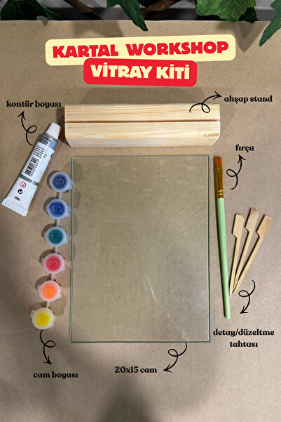 Kartal Workshop Vitray Boyama Seti Hobi Kiti Su Bazlı Boya