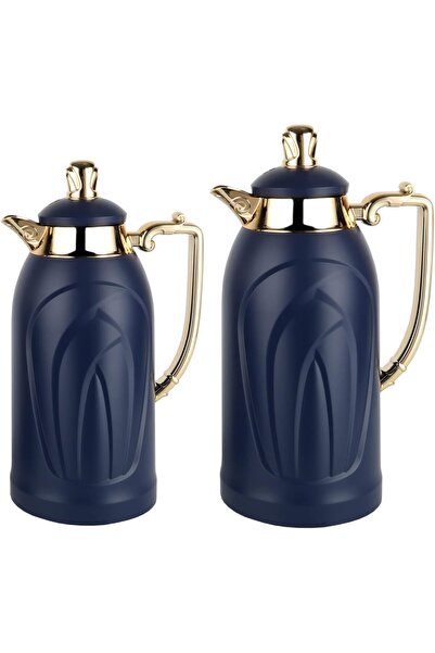MİLLA Thermos Set for Tea and Coffee, 2 Pieces, Color: Matte Blue, Size: 1.0/...