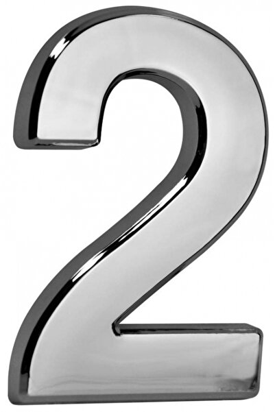 SGTT Number 2 silver, ABS, house or apartment number, 70x100 mm