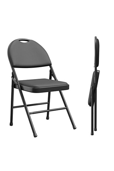 Garvee - Set of 2 Folding Metal Chairs with Non-Slip Ear Pads, Chair with Cot...