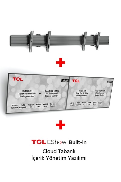 TCL Tmn 43” 2x1 Digital Menüboard Paketi | Profesyonel Signage Ekran Sistemi