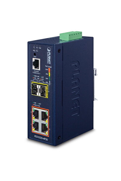 Planet Switch industrial IGS-5225-4P2S, 4 porturi Gigabit PoE+, 2 porturi SFP...