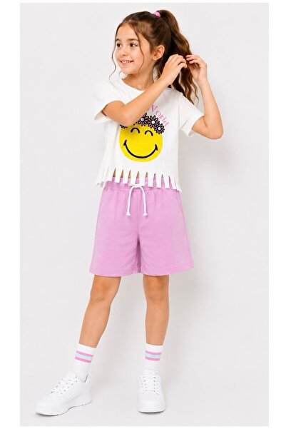Babyy Look Girls' Summer Set with Tassels on the Top and Bottom